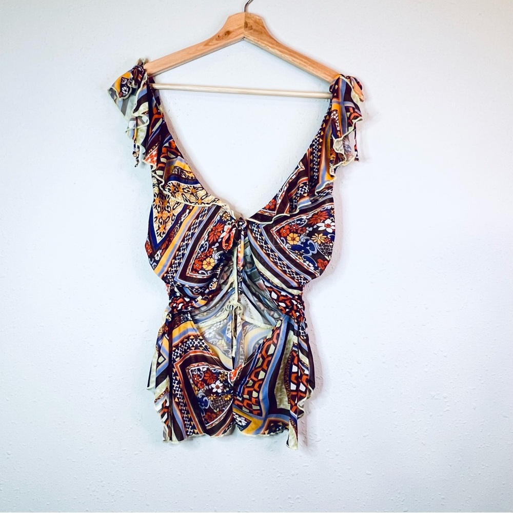 Urban Outfitters Floral Multi Ruffle Women’s Top Size Large NWT